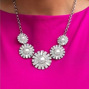 Pearl and Rhinestone Necklace Set